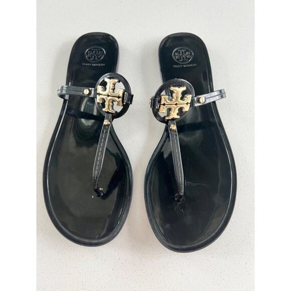 TORY BURCH MINI MILLER BLACK SLIDE SANDALS SIZE 10 - Picture 2 of 8